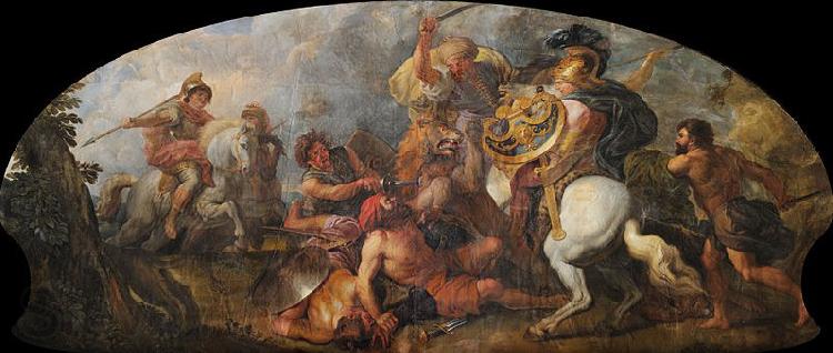 Charles de La Fosse Alexander the Great hunting Lions Spain oil painting art